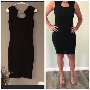 Miss Avenue Black dress with gold accessory